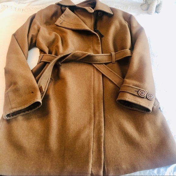 Vintage Wool Blend Trench Coat: Pecan Brown Belted Euro Style, Size Medium - Picture 13 of 16